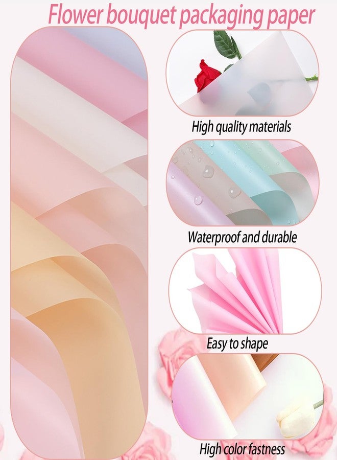 DNSGOOR 548Pcs Flower Wrapping Paper Kit with 200Sheets Waterproof Bouquet Wrapping Paper Decor Crowns 3D Butterfly Bouquet Pins Ribbons for Valentines Graduation Birthday Home Party - Image 2